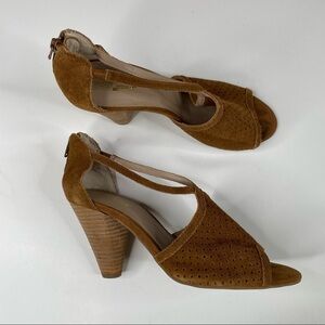 Seychelles Tan‎ Suede Cone Heels Size 9